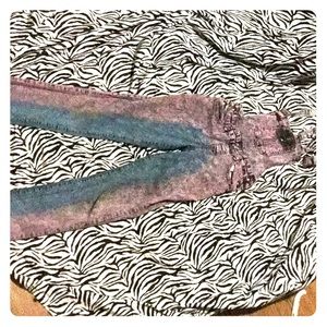 Pink blue ombré overalls